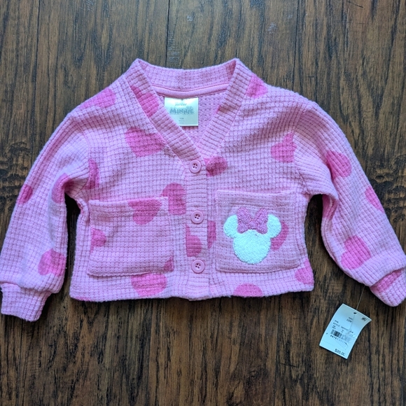Disney Pink Minnie Mouse Knit Sweater 12m - NWT - Picture 1 of 4